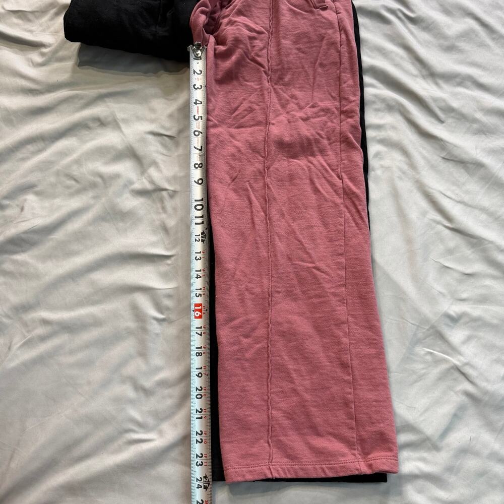 Cotton VIU Lounge Pants Set of 2 Womens Medium M Black Pink 100% Cotton Pocketed - Picture 8 of 13